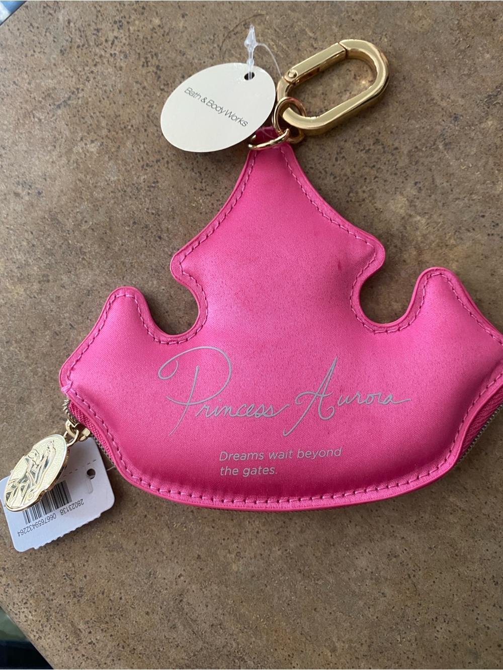 Bath & Body Works Pink Princess Aurora Crown Key & Card Pouch